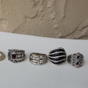 Vintage Lot of Six Rings includes lia sophia and Kiam Family